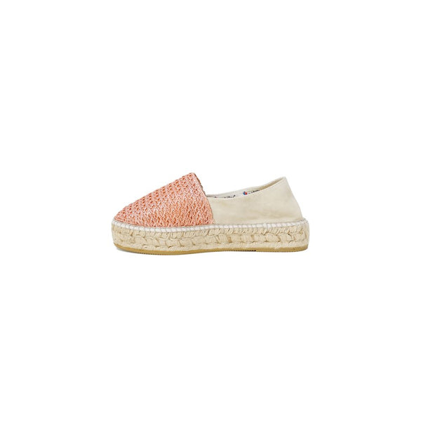 Espadrilles aus Leinen mit Plattform und Metallic-Garn