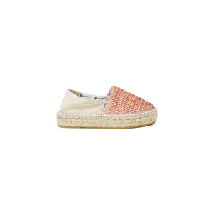 Espadrilles aus Leinen mit Plattform und Metallic-Garn