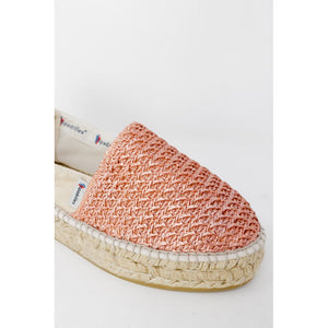 Espadrilles aus Leinen mit Plattform und Metallic-Garn