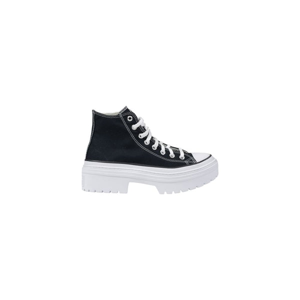Schwarze Stoff-Sneaker mit klobiger Sohle