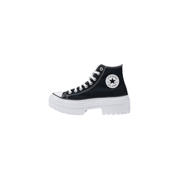 Schwarze Stoff-Sneaker mit klobiger Sohle