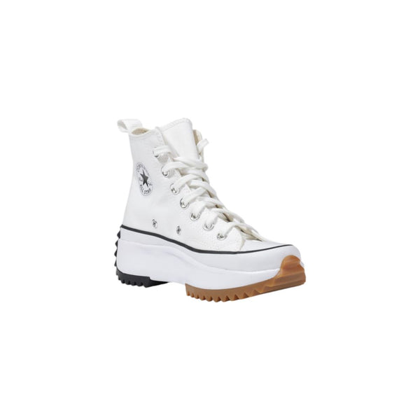 Weiße Stoff-Sneaker mit dicker Sohle