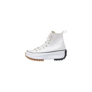 Weiße Stoff-Sneaker mit dicker Sohle