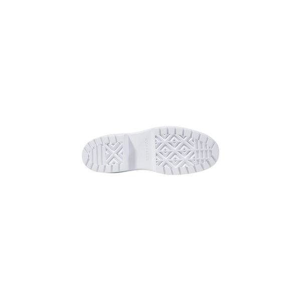 Weiße Stoff-Sneaker mit dicker Sohle