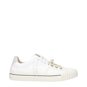 Weiße Leder-Sneaker mit niedrigem Schaft