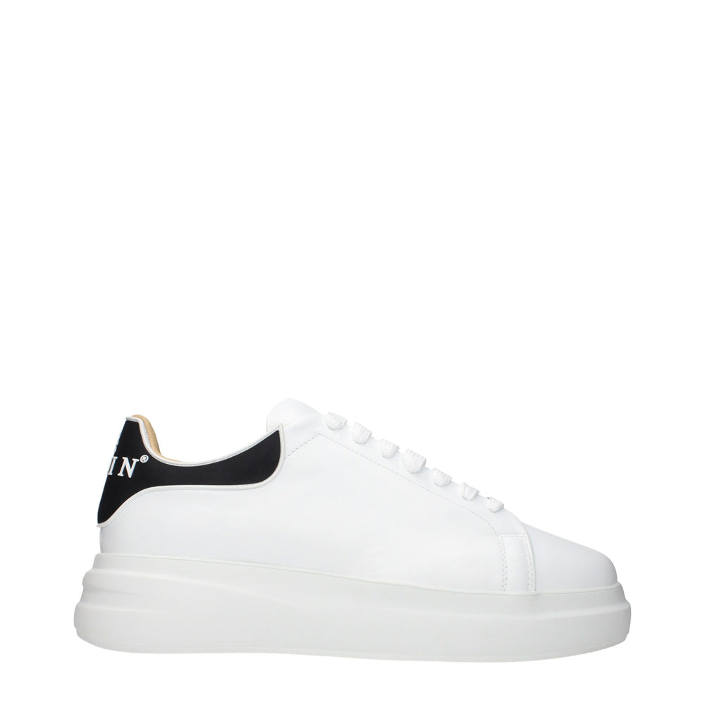 Weiße Leder-Sneaker mit niedrigem Schaft