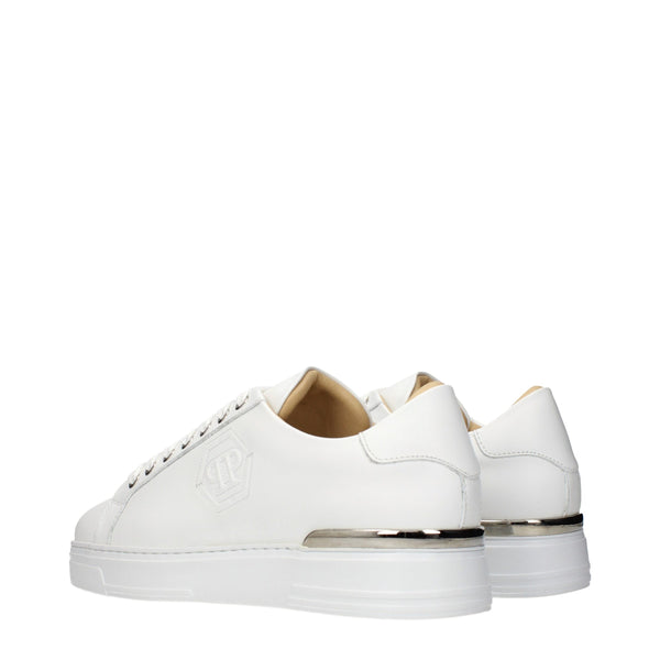 Weiße Leder-Sneaker mit niedrigem Schaft