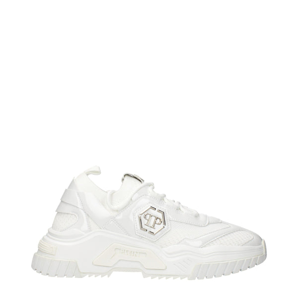 Weiße Chunky Sneakers aus Stoff