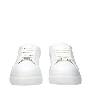 Weiße Leder-Sneaker mit niedrigem Schaft