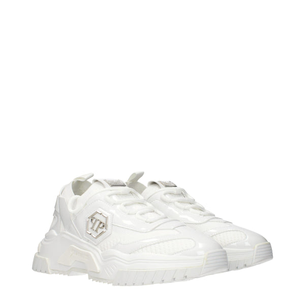 Weiße Chunky Sneakers aus Stoff
