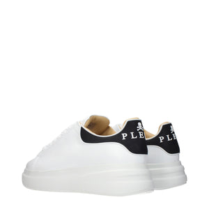 Weiße Leder-Sneaker mit niedrigem Schaft