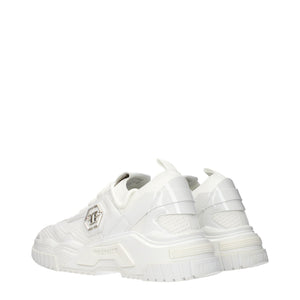 Weiße Chunky Sneakers aus Stoff