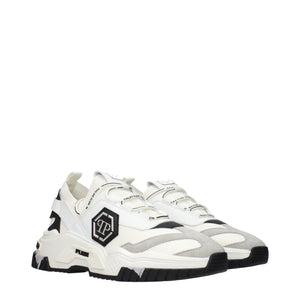 Weiße Chunky Sneaker aus Stoff