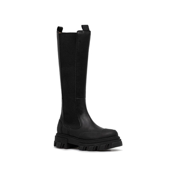 Schwarze vegane Leder-Chelsea-Boots