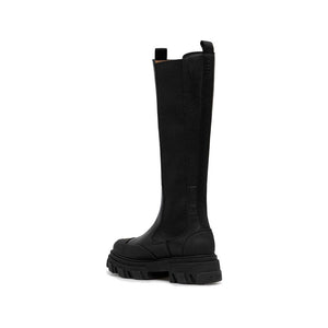 Schwarze vegane Leder-Chelsea-Boots