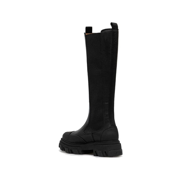 Schwarze vegane Leder-Chelsea-Boots