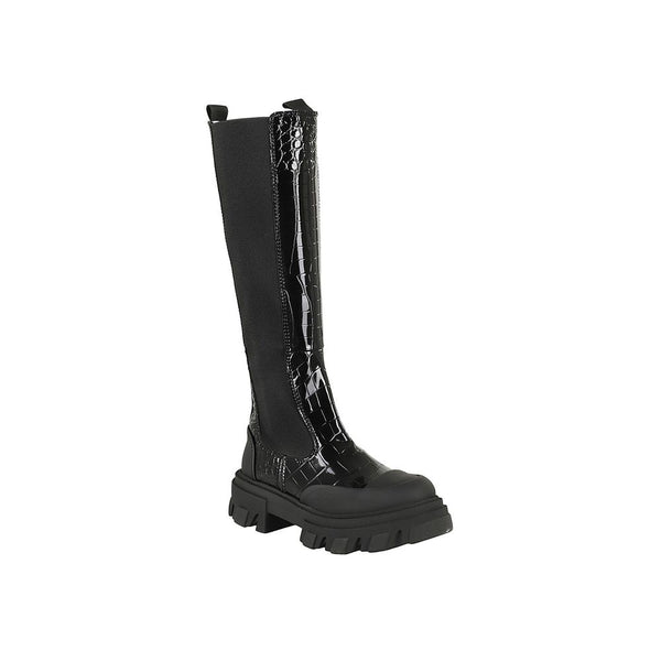 Schwarze Chelsea-Boots aus veganem Leder