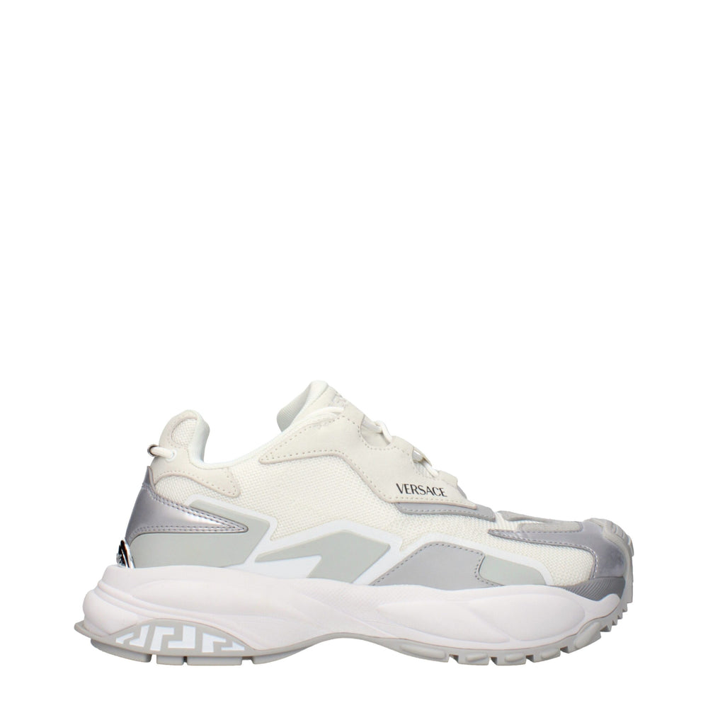 Weiße Chunky Sneakers aus Stoff