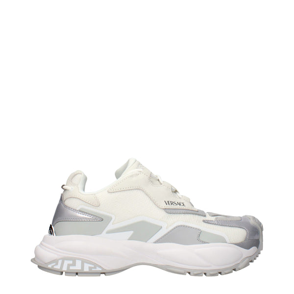 Weiße Chunky Sneakers aus Stoff