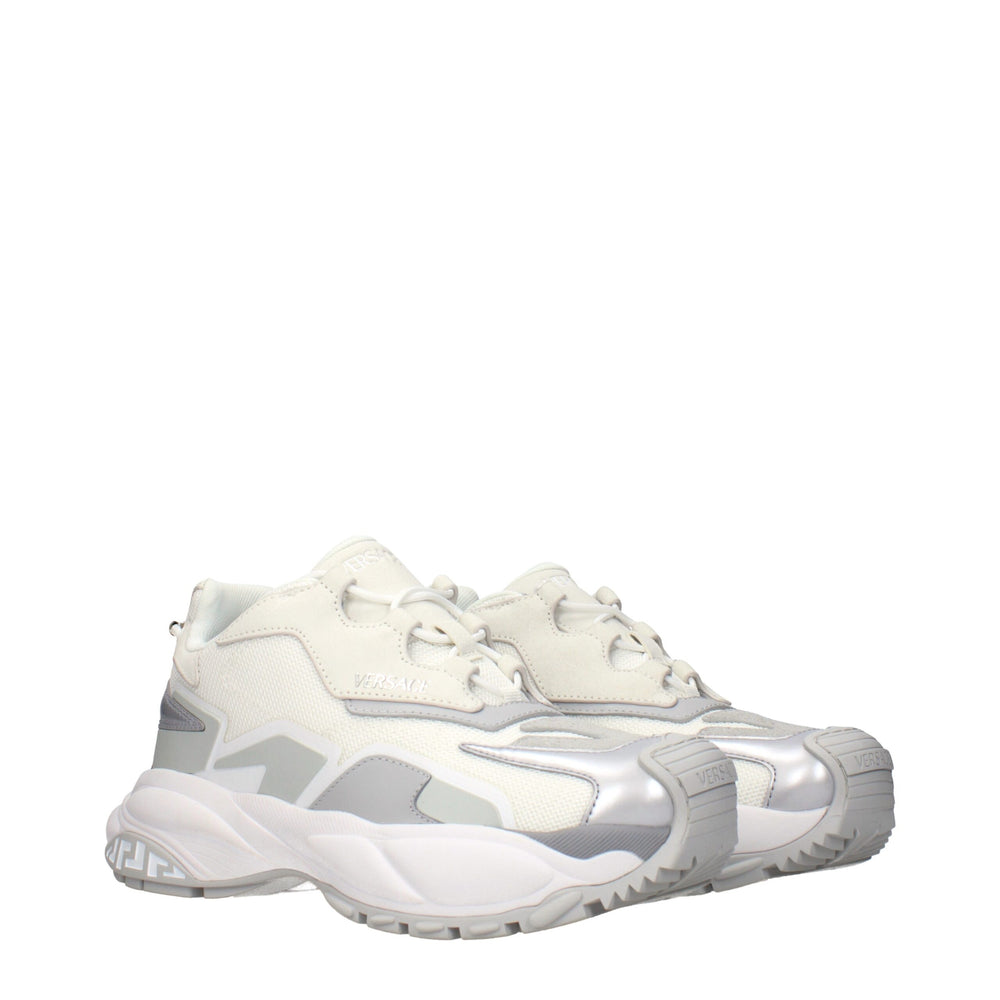 Weiße Chunky Sneakers aus Stoff