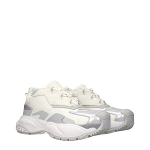 Weiße Chunky Sneakers aus Stoff