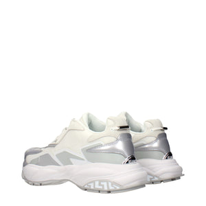 Weiße Chunky Sneakers aus Stoff