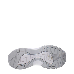 Weiße Chunky Sneakers aus Stoff
