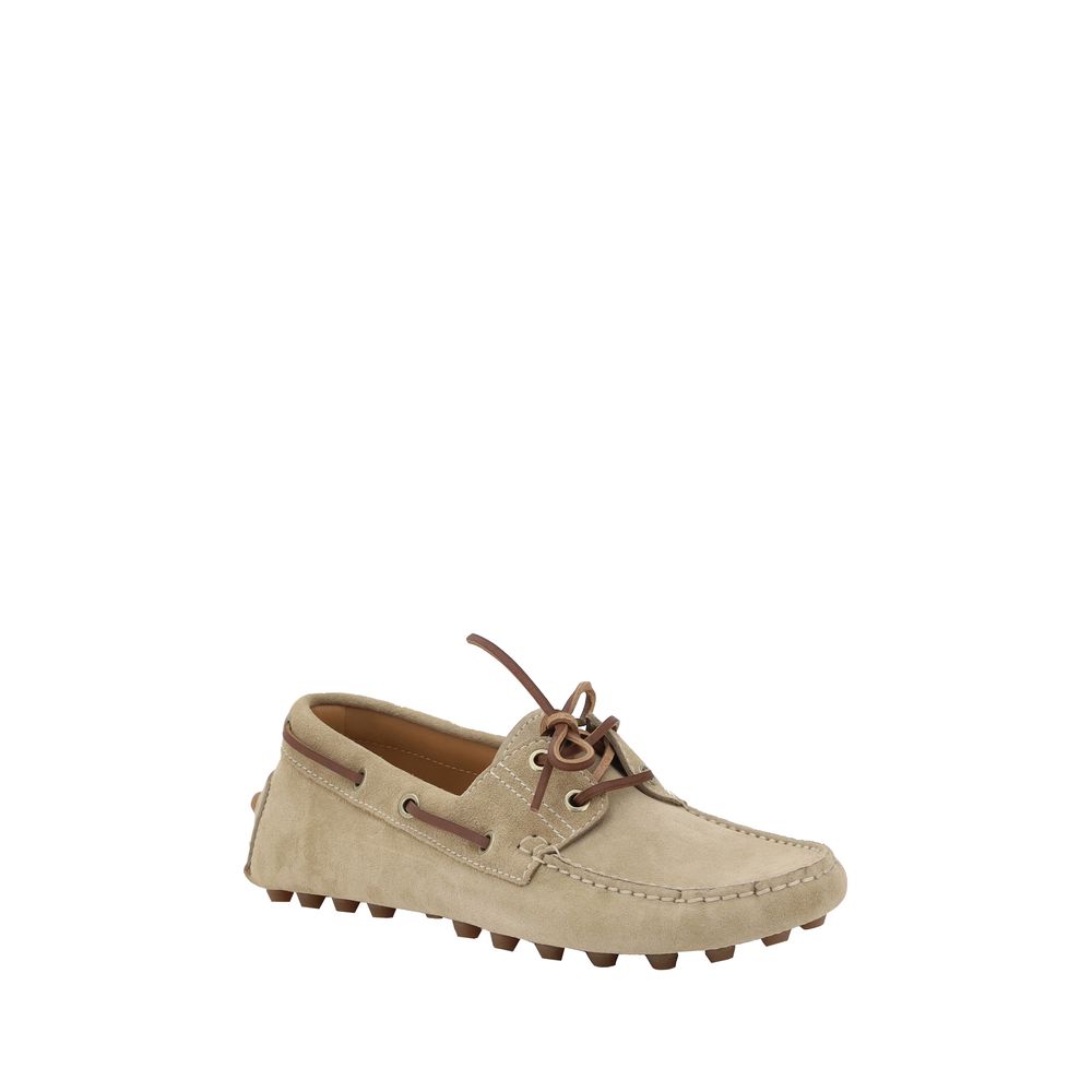 Beige Kalbsleder Bos Taurus Slip-On Loafer
