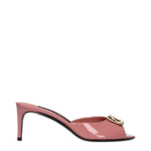 Pinke Leder-Stilettosandalen
