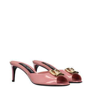 Pinke Leder-Stilettosandalen