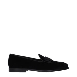 Schwarze Samt-Loafer zum Hineinschlüpfen