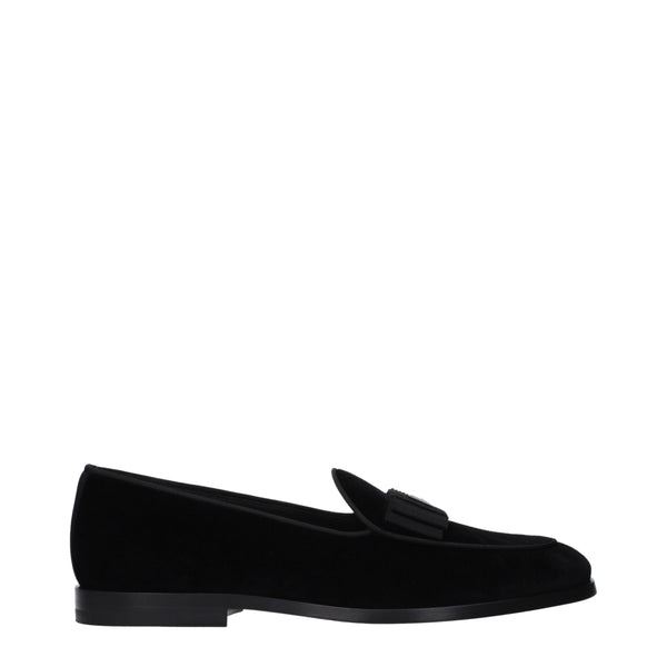 Schwarze Samt-Loafer zum Hineinschlüpfen