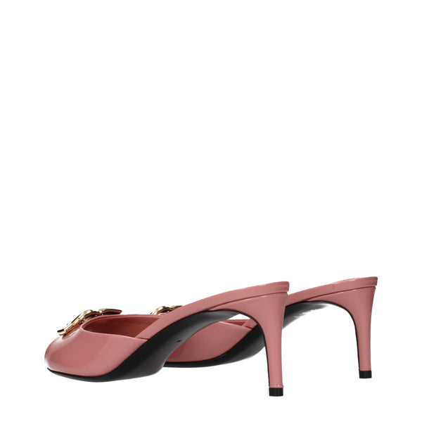 Pinke Leder-Stilettosandalen