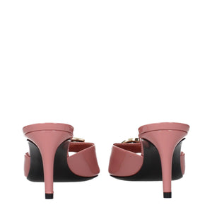 Pinke Leder-Stilettosandalen