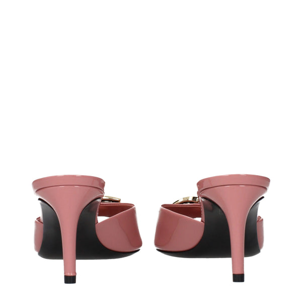 Pinke Leder-Stilettosandalen