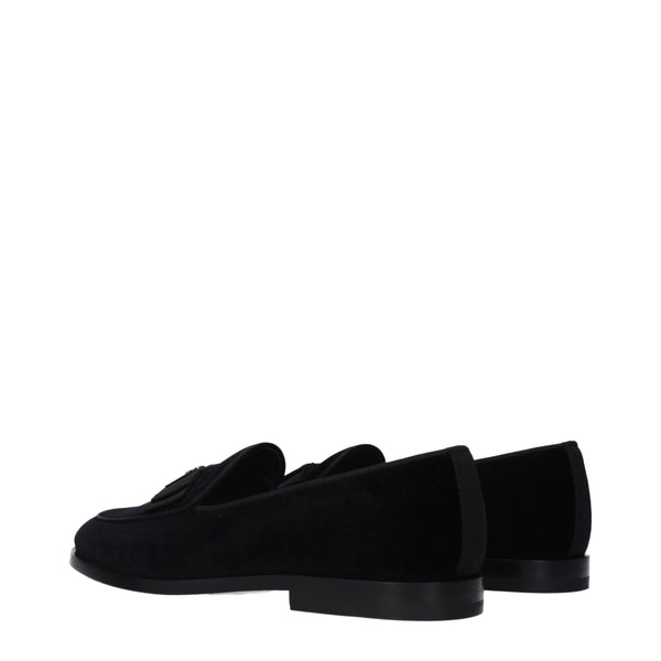 Schwarze Samt-Loafer zum Hineinschlüpfen
