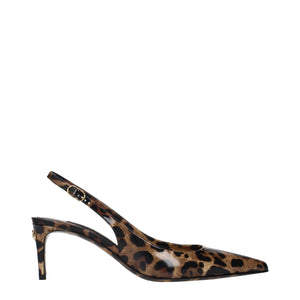 Braune Leder-Stilettosandalen