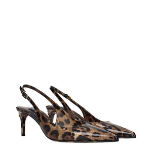 Braune Leder-Stilettosandalen