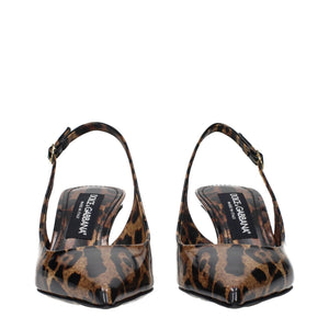 Braune Leder-Stilettosandalen