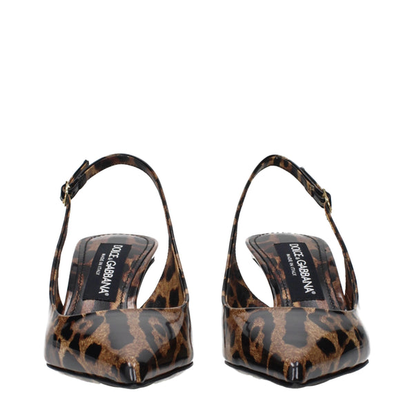 Braune Leder-Stilettosandalen