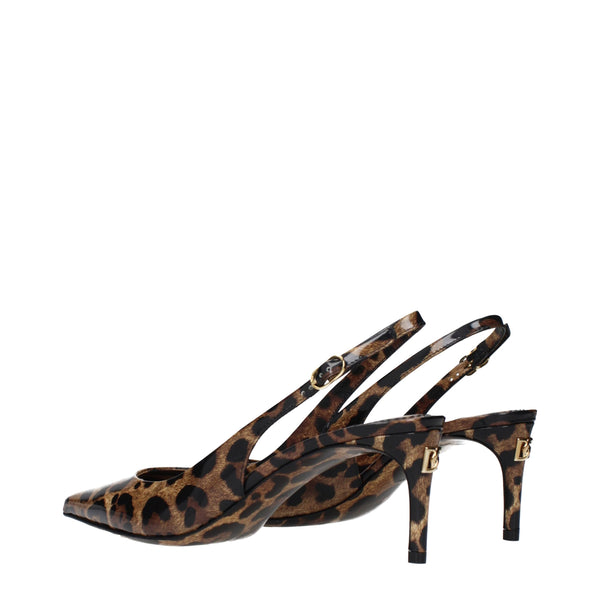 Braune Leder-Stilettosandalen