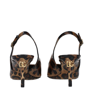 Braune Leder-Stilettosandalen