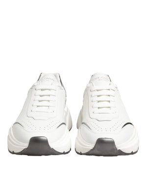Weiße und silberne Daymaster Sneakers mit niedrigem Schaft