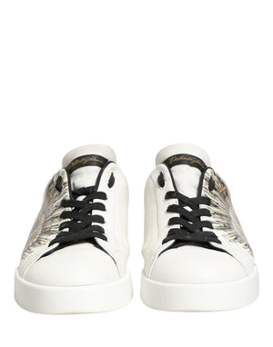 Weiße und Schwarze Sneakers mit Krone für Herren