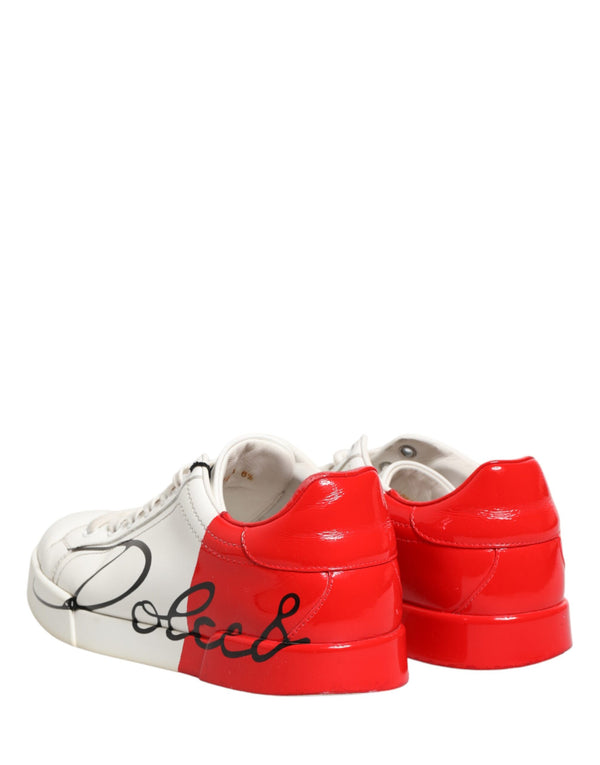 Weiße und rote Portofino Sneakers für Herren