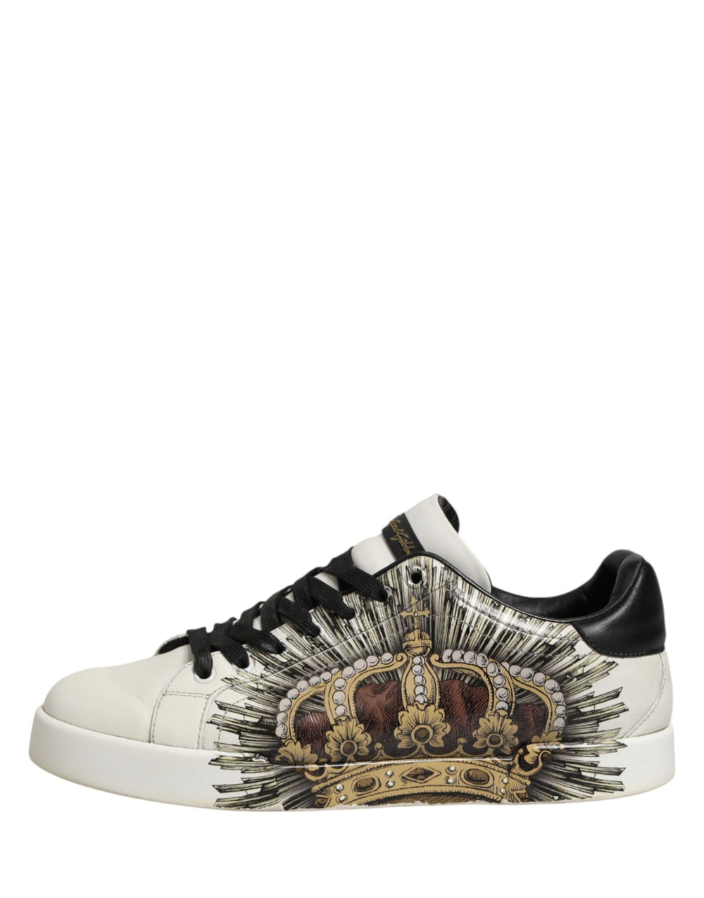 Weiße und Schwarze Sneakers mit Krone für Herren