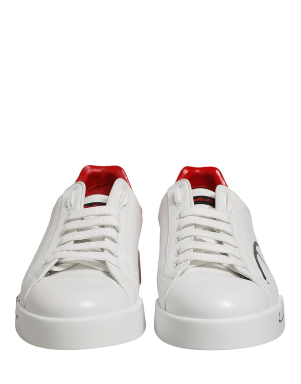 Weiße und rote Portofino Sneakers für Herren