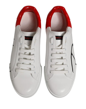 Weiße und rote Portofino Sneakers für Herren