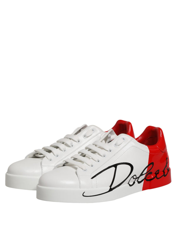 Weiße und rote Portofino Sneakers für Herren