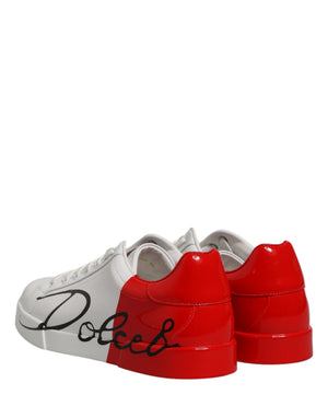 Weiße und rote Portofino Sneakers für Herren